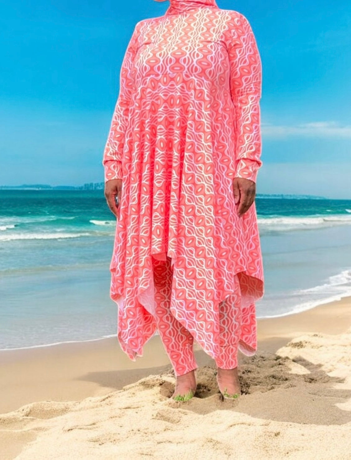 Nahla Peach & White Burkini