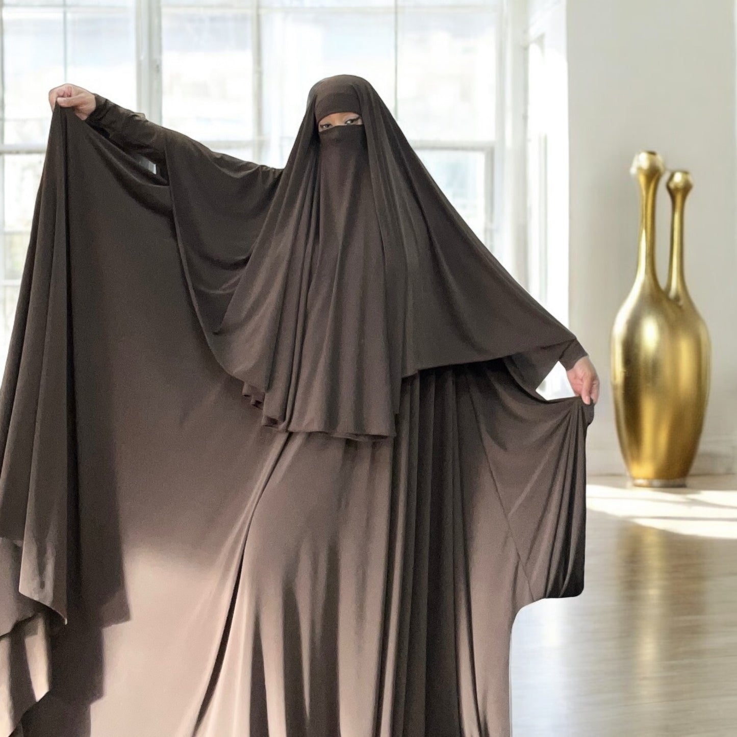 Fatima Niqab Khimar Abaya Chocolate