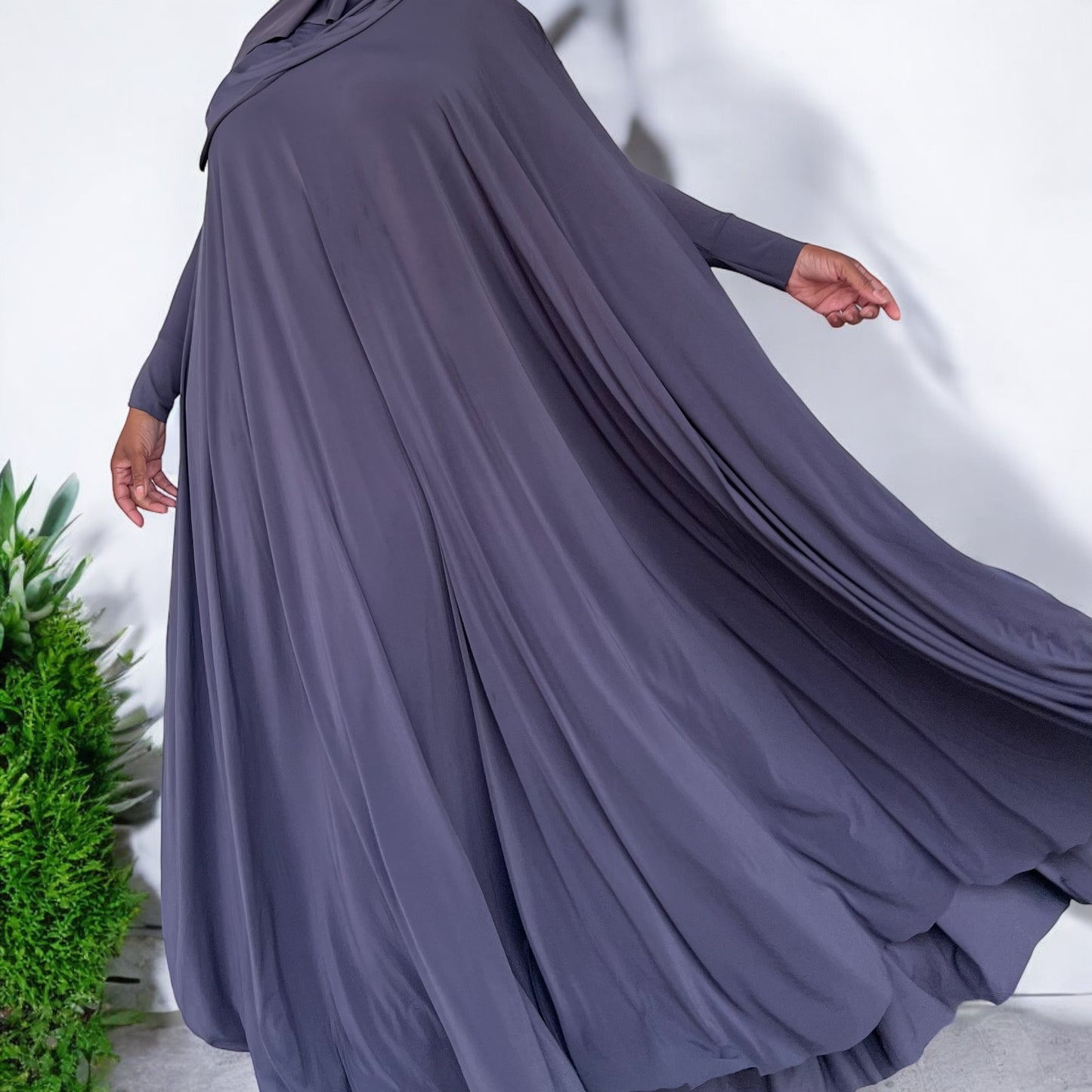 Fatima Full Abaya Smoke Grey