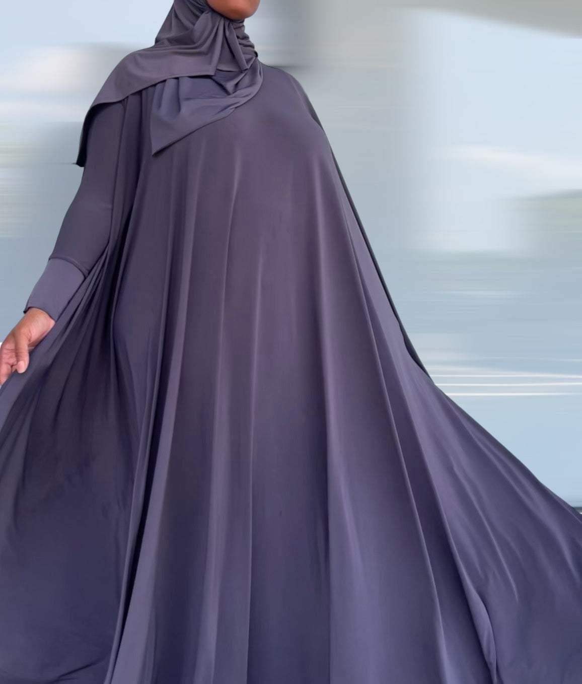 Fatima Full Abaya Smoke Grey