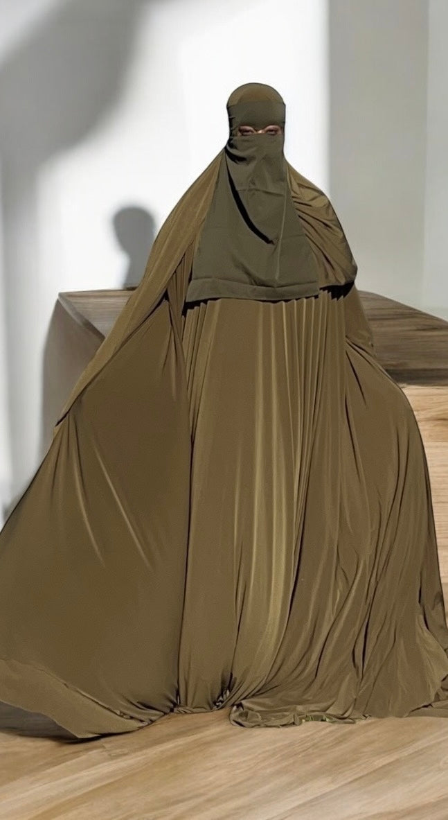 Olive Green Fatima Full Abaya