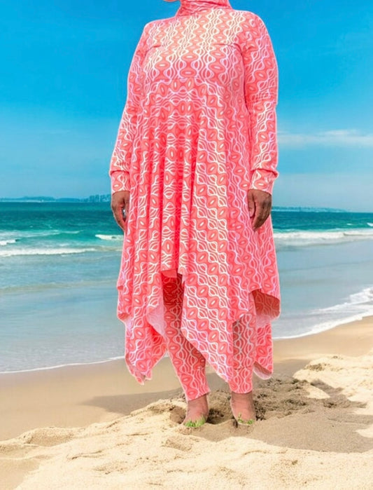 Nahla Peach & White Burkini